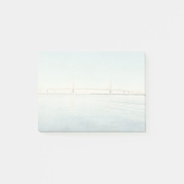 Charleston South Carolina Bridge Watercolor Print Post-it Notes (Front)