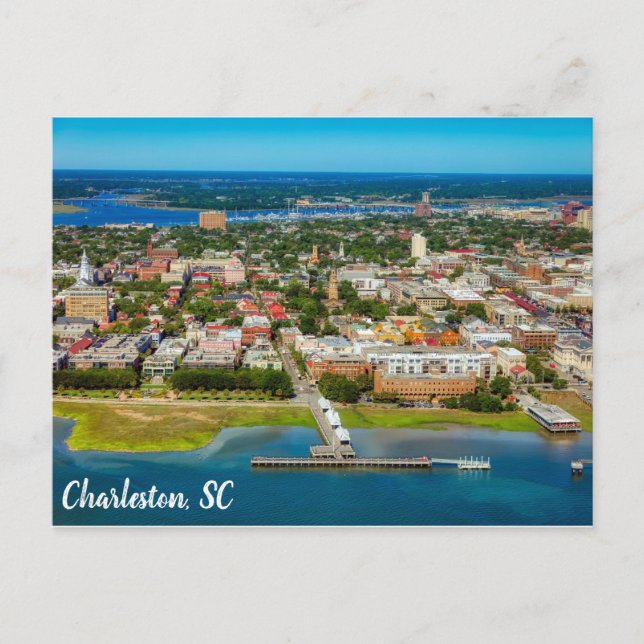 Charleston South Carolina City Skyline Photo Postcard (Front)