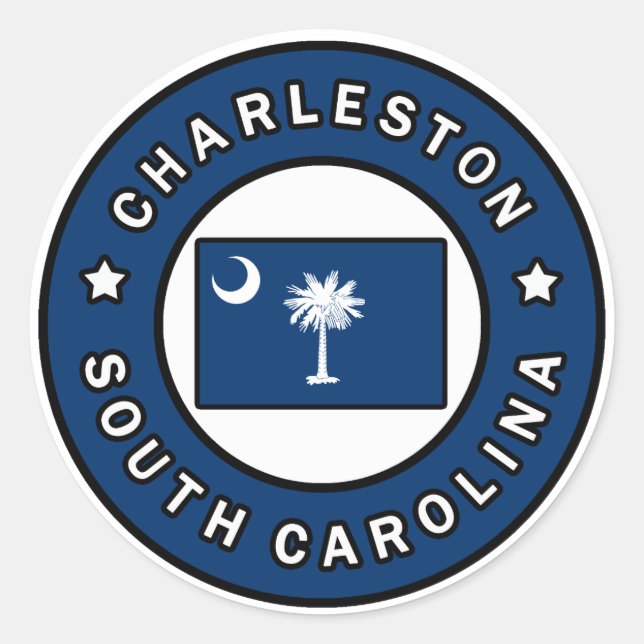 Charleston South Carolina Classic Round Sticker (Front)