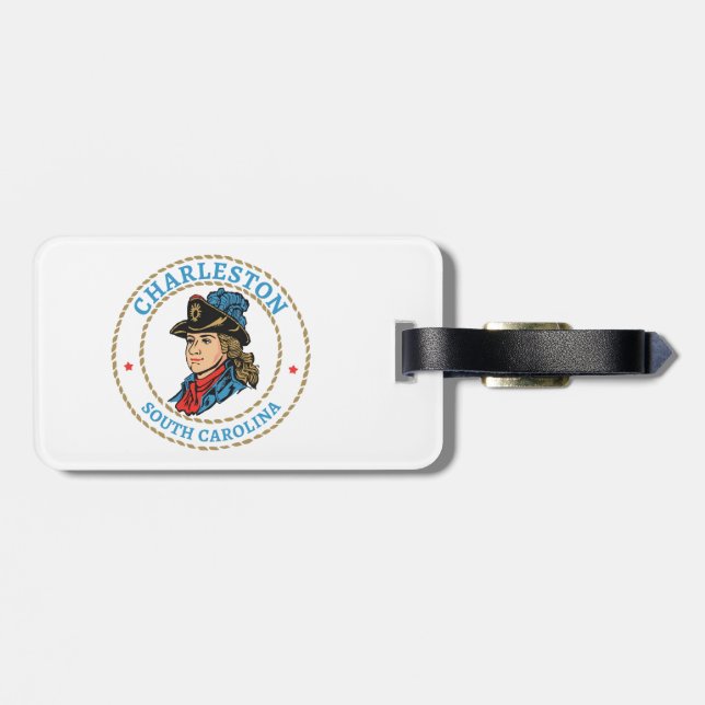 Charleston South Carolina Colonial Luggage Tag (Back Horizontal)