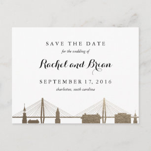 Charleston South Carolina Faux Gold Postcard