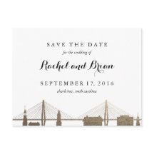 Charleston South Carolina Faux Gold Postcard