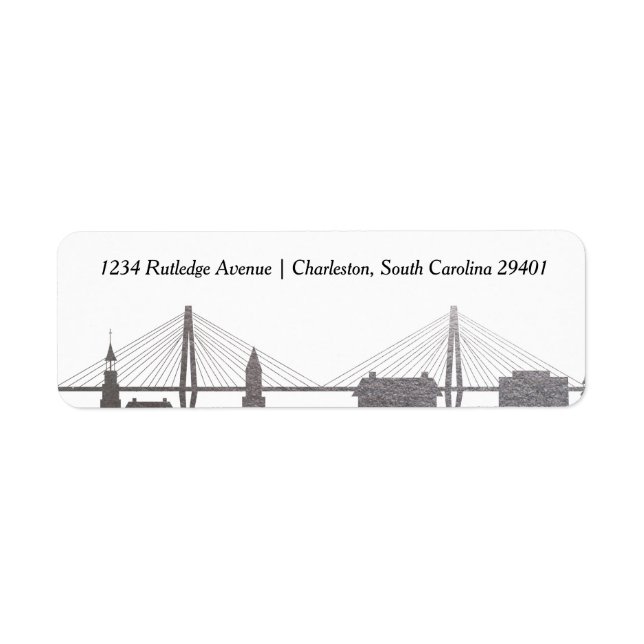 Charleston South Carolina Faux Silver Label (Front)