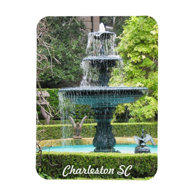Charleston South Carolina Garden Fountain Magnet (Vertical)