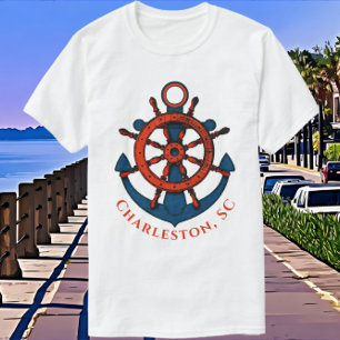Charleston South Carolina Handsome Nautical Art T-Shirt