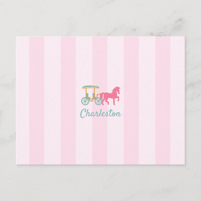 Charleston South Carolina Horse Drawn Carriage Postcard (Front)