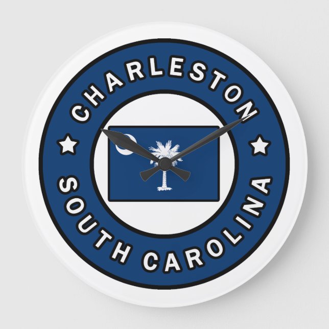 Charleston South Carolina Large Clock (Front)