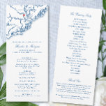 Charleston South Carolina Navy Destination Wedding Programme<br><div class="desc">Enhance your Charleston wedding with this elegant navy blue Lowcountry South Carolina map-themed wedding program. Perfect for historic and romantic venues like the William Aiken House, Boone Hall Plantation, Magnolia Plantation and Gardens, The Cedar Room, Lowndes Grove Plantation, Legare Waring House, Middleton Place, The Gadsden House, The Governor Thomas Bennett...</div>