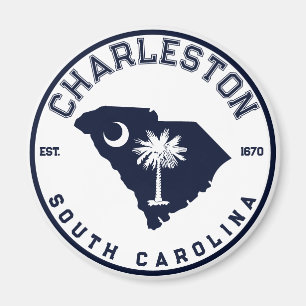 Charleston South Carolina Navy SC Flag Palm Trees Magnet