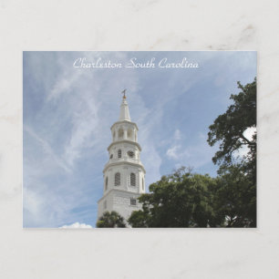 Charleston South Carolina, Photography of Church Postcard