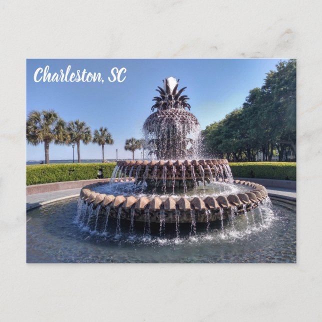 Charleston South Carolina Pineapple Fountain Postcard (Front)