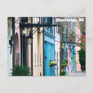 Charleston South Carolina Rainbow Row Houses Postcard
