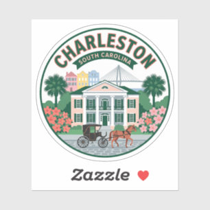 Charleston South Carolina Retro Travel Art