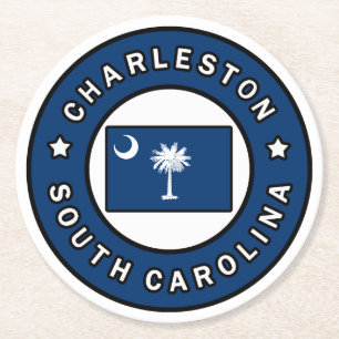 Charleston South Carolina Round Paper Coaster