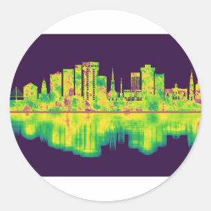 Charleston South Carolina Skyline Classic Round Sticker