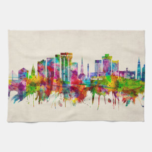 Charleston South Carolina Skyline Tea Towel