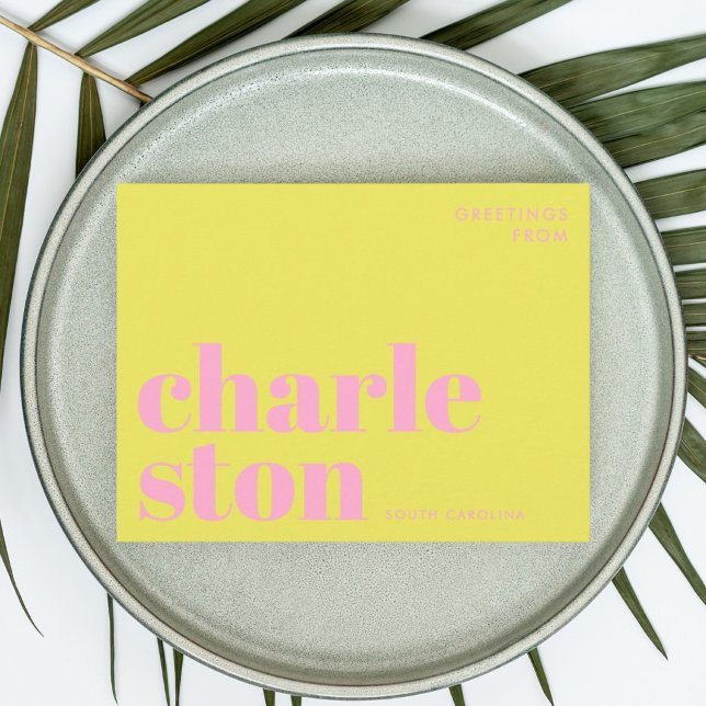 Charleston South Carolina typography Postcard (Creator Uploaded)