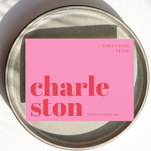 Charleston South Carolina typography Postcard