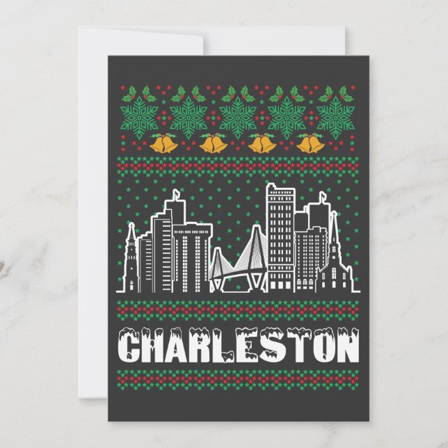 Charleston South Carolina Ugly Christmas Invitation (Front)