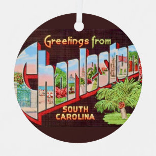 Charleston South Carolina Vintage  Metal Tree Decoration