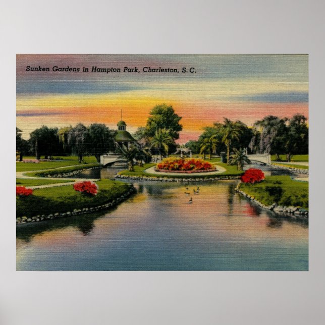 Charleston, South Carolina, Vintage Poster (Front)