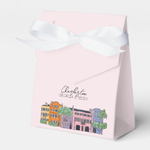 Charleston, South Carolina Wedding pink and bow Favour Box