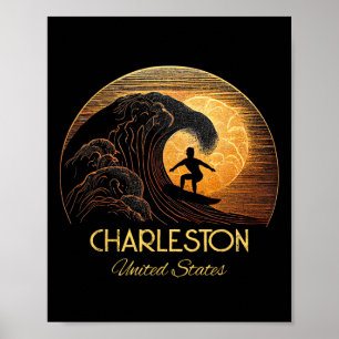 Charleston United States Surfing Surfboard  Poster