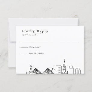 Charleston Wedding   Stylised Skyline RSVP Card