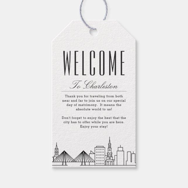 Charleston Wedding | Welcome Message Gift Tags (Front)