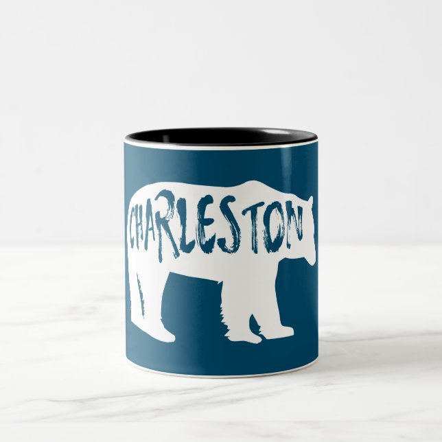 Charleston West Virginia Bear Two-Tone Coffee Mug (Center)