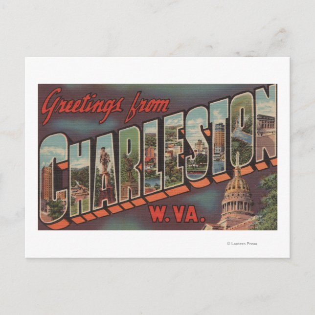 Charleston, West Virginia - Large Letter Scenes Postcard (Front)