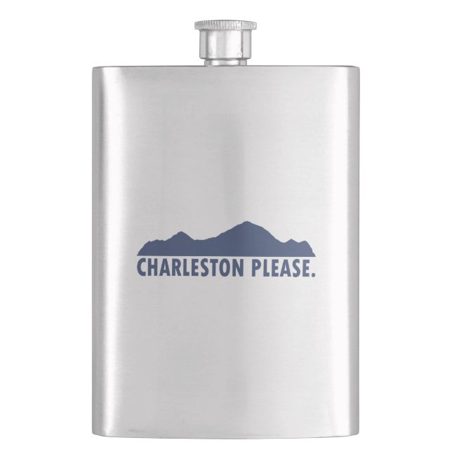 Charleston West Virginia Please Hip Flask (Front)