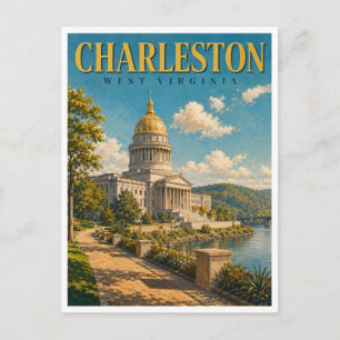 Charleston West Virginia State Capitol GeoSaga Postcard