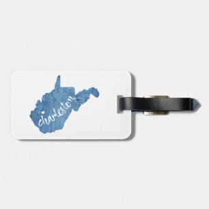 Charleston West Virginia Wood Grain Luggage Tag
