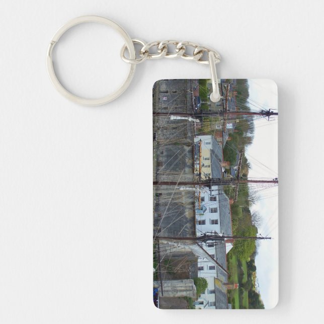 Charlestown Harbour Cornwall England Key Ring (Front)