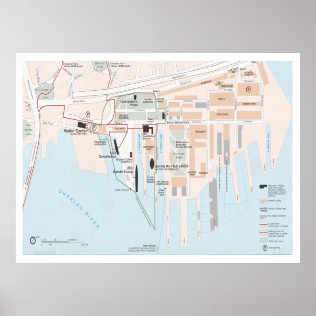 Charlestown Navy Yard Map (2003) MA national park Poster (Front)