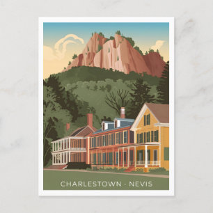 Charlestown Nevis Vintage Postcard
