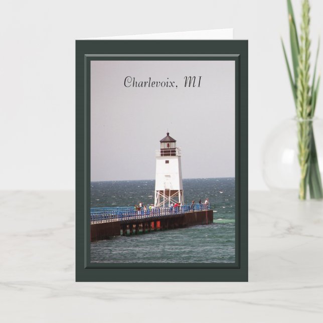 Charlevoix Lighthouse Greeting Card (Front)