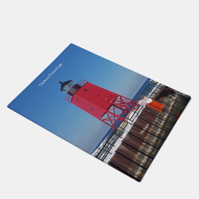 Charlevoix Pierhead Light door mat (Angled)