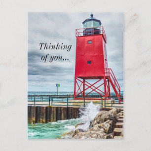 Charlevoix South Ligthouse Thinking Of You Postcard