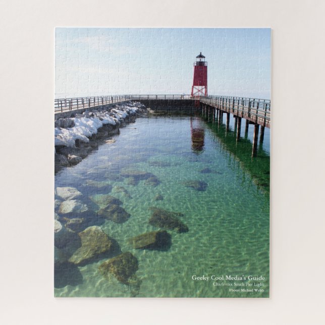 Charlevoix South Pier Light Jigsaw Puzzle (Vertical)