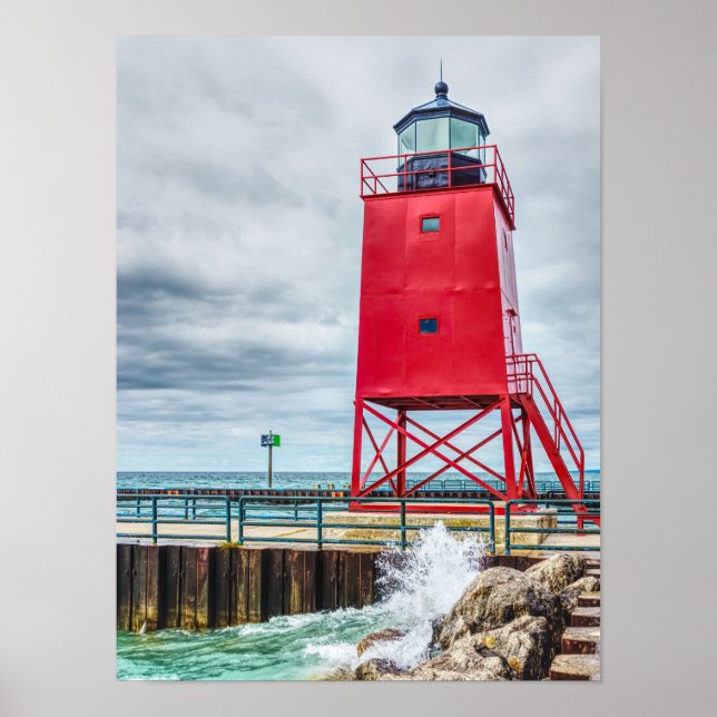 Charlevoix South Pierhead Lighthouse Poster (Front)