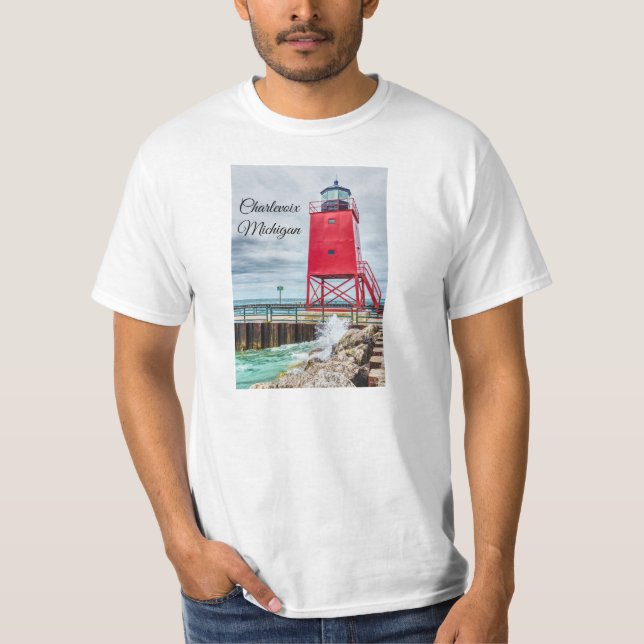 Charlevoix South Pierhead Lighthouse T-Shirt (Front)