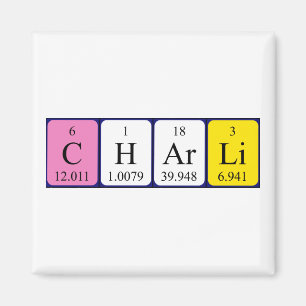 Charli periodic table name magnet
