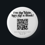 CHARLI retro buy the bride a drink button venmo<br><div class="desc">This is a retro groovy buy the bride a drink bachelorette party button. Upload the bride's Venmo QR code for a fun and easy way to get the party started! Edit all wording,  fonts,  and colours on this super festive girl's weekend pin to fit your event's personal style   feel.</div>