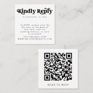CHARLI Retro Groovy 70's QR Code RSVP Square Card