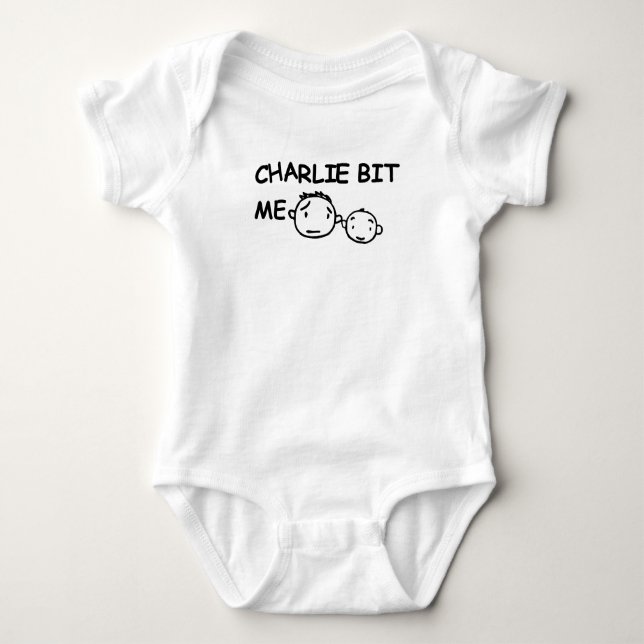 CHARLIE BIT ME T-SHIRT funny youtube nerdy geek Baby Bodysuit (Front)