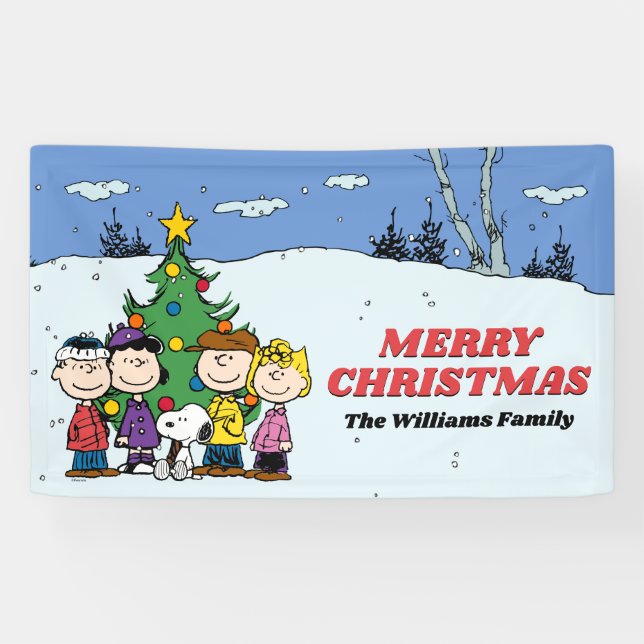 Charlie Brown and Friends Christmas Banner (Horizontal)