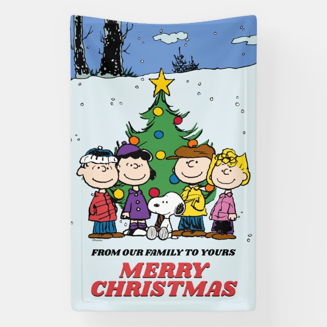Charlie Brown and Friends Christmas Banner (Vertical)
