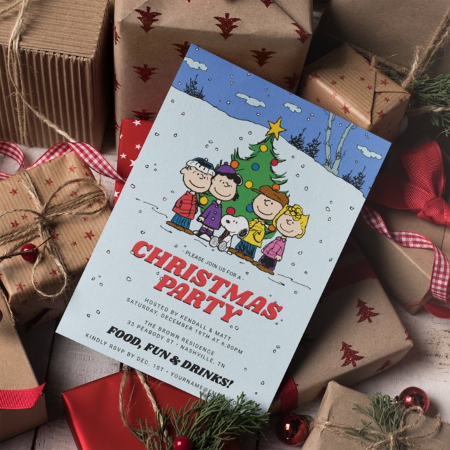 Charlie Brown and Friends Christmas Party Invitation (Creator Uploaded)